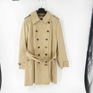 ANN TAYLOR TAN DOUBLE BREAST TRENCH COAT SIZE MEDIUM
